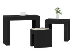 Mesa Nido 3 piezas Roble negro 61 x 30 x 50 cm
