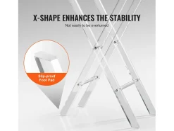 Mesa Plegable SucceBuy en Acrílico con Patas en X, Mesa de Apoyo para Café, Bebidas, Bocadillos en el Salón, la Habitación, la Oficina
