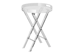 Mesa Plegable SucceBuy en Acrílico con Patas en X, Mesa de Apoyo para Café, Bebidas, Bocadillos en el Salón, la Habitación, la Oficina