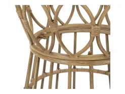 Mesa redonda de ratán con superficie de vidrio 50x50cm Panama Circle