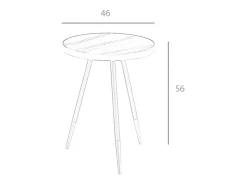 Mesa rincón redonda mármol porcelánico y acero negro 2069 ANGEL CERDA
