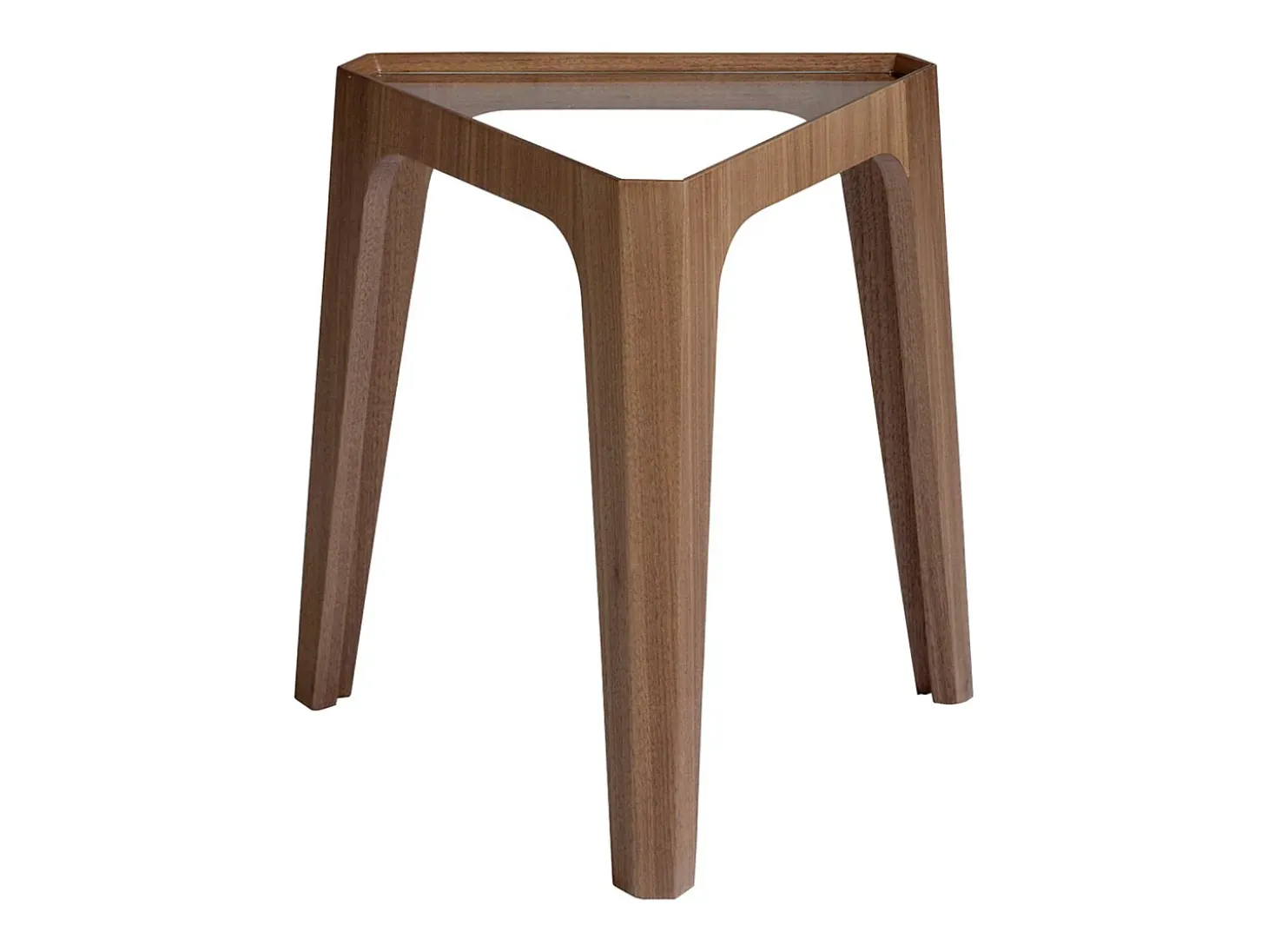 Mesa rincón triangular cristal templado y nogal 2107 ANGEL CERDA