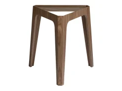Mesa rincón triangular cristal templado y nogal 2106 ANGEL CERDA