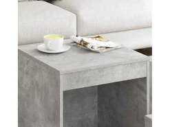 Mesas apilables 3 piezas madera contrachapada gris hormigón