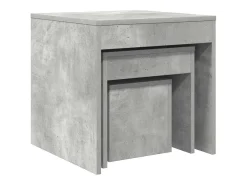 Mesas apilables 3 piezas madera contrachapada gris hormigón