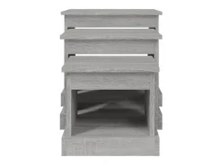 Mesas apilables 3 piezas madera contrachapada gris Sonoma