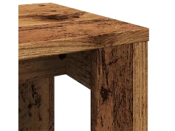 Mesas apilables 3 uds madera de ingeniería madera envejecida