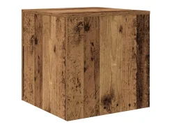 Mesas apilables 3 uds madera de ingeniería envejecida