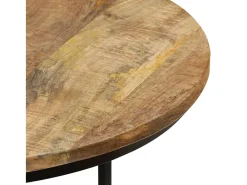 Mesas apilables 3 unidades madera rugosa de mango