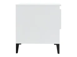 Mesas auxiliares 2 uds contrachapada blanco brillo 50x46x50 cm