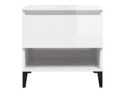 Mesas auxiliares 2 uds contrachapada blanco brillo 50x46x50 cm