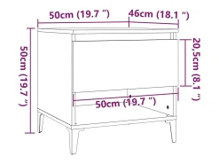 Mesas auxiliares 2 uds contrachapada blanco brillo 50x46x50 cm