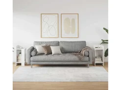 Mesas auxiliares 2 uds con estante blanco 25,5x27x60 cm