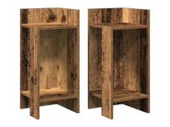 Mesas auxiliares 2 uds con estante madera vieja 25,5x27x60 cm