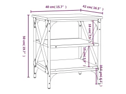 Mesas auxiliares 2 uds madera roble Sonoma 40x42x50 cm