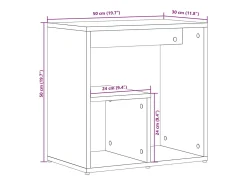 Mesas auxiliares 2 uds madera de ingeniería blanco 50x30x50 cm
