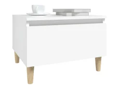 Mesas auxiliares 2 uds madera contrachapada blanco 50x46x35 cm