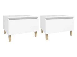 Mesas auxiliares 2 unidades madera contrachapada blanco 50x46x35 cm