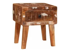 Mesas auxiliares con cajón Multicolor madera maciza reciclada