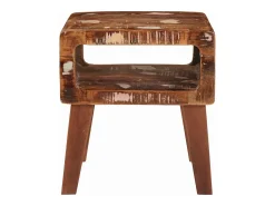 Mesas auxiliares con estante Multicolor madera maciza reciclada