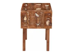 Mesas auxiliares con estante Multicolor madera maciza reciclada