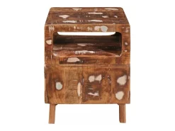 Mesas auxiliares con estante Multicolor madera maciza reciclada