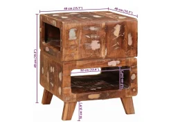 Mesas auxiliares con estante Multicolor madera maciza reciclada