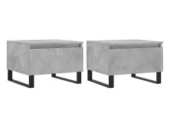 Mesas centro 2 uds madera ingeniería gris hormigón 50x46x35 cm ES33017