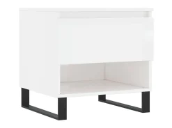 Mesas centro 2 uds madera ingeniería blanco brillo 50x46x50 cm ES27028