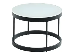 Mesas centro apilables Cristal templado metal negro BILLIE