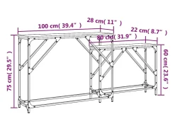 Mesas consola apilables 2 piezas madera ingeniería roble Sonoma