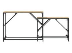 Mesas consola apilables 2 piezas madera ingeniería roble Sonoma