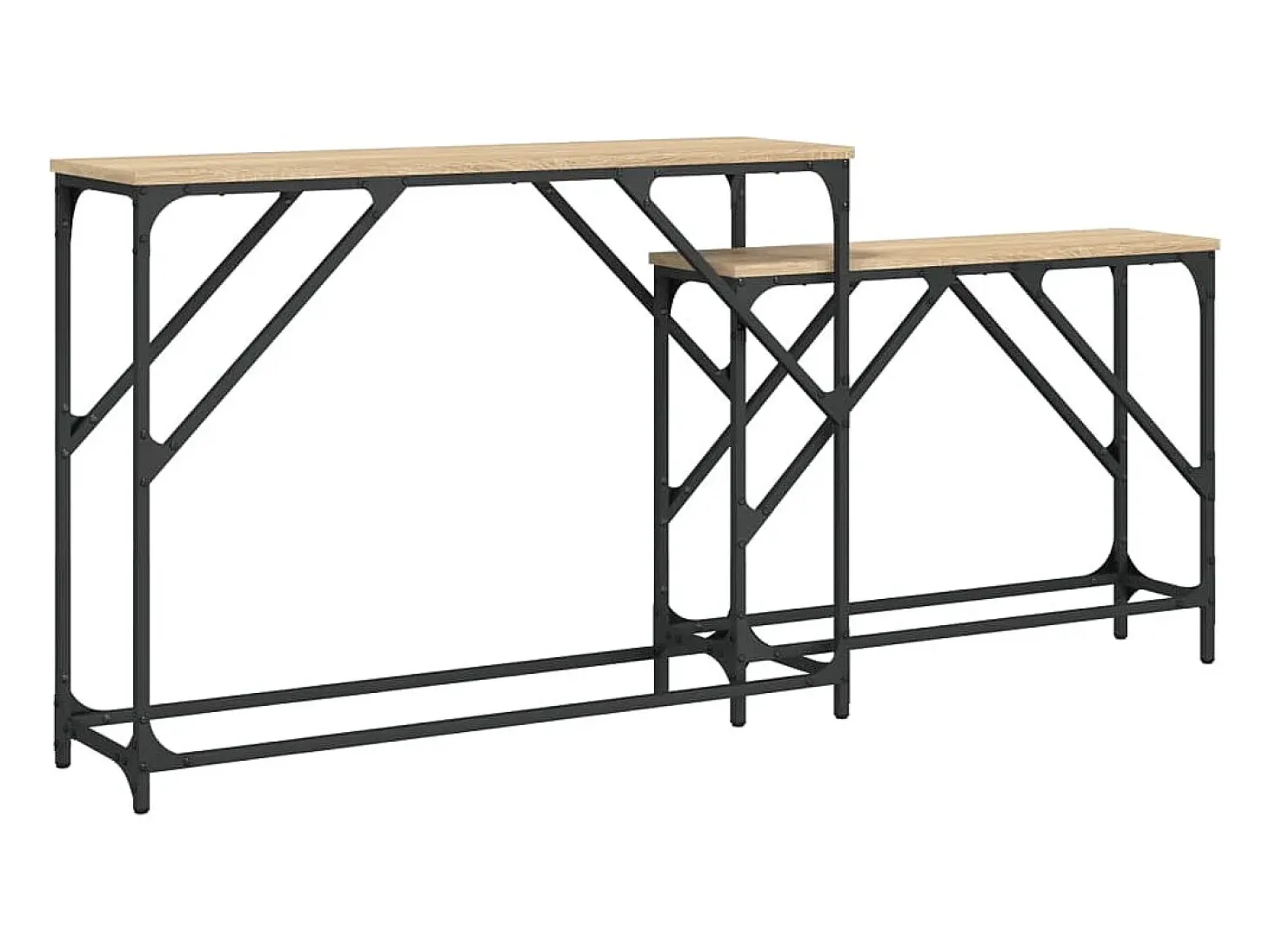 Mesas consola apilables 2 piezas madera ingeniería roble Sonoma