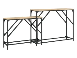 Mesas consola apilables 2 piezas madera ingeniería roble Sonoma