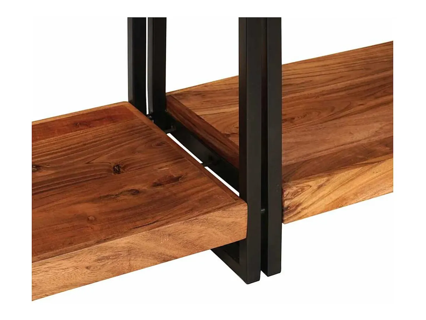 Mesas consola con cajón 2 piezas Marrón Madera de Acacia Sólida