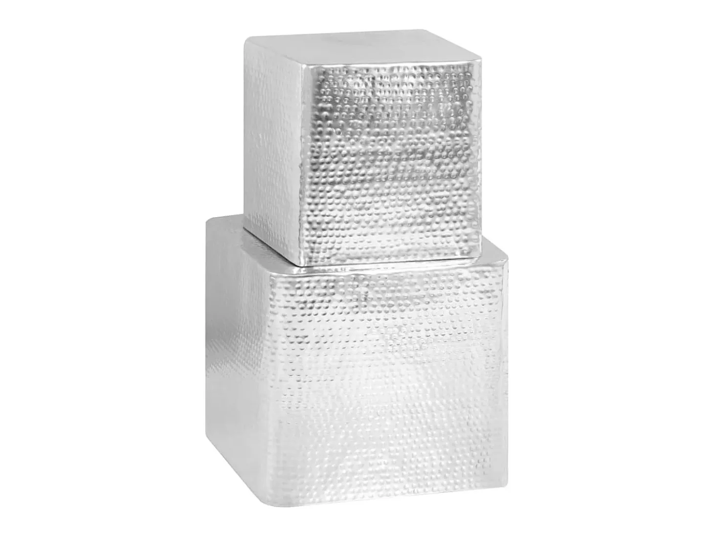 Mesas de centro 2 piezas aluminio plateado