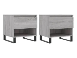 Mesas de centro 2 uds madera ingeniería gris Sonoma 50x46x50 cm ES58935