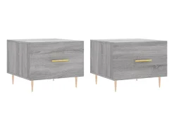 Mesas de centro 2 unidades madera ingeniería gris Sonoma 50x50x40 cm