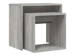Mesas de centro apilables 2 piezas madera ingeniería gris Sonoma