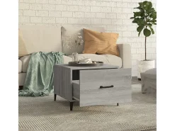 Mesas de centro con patas metal 2 uds gris sonoma 50x50x40 cm ES18671