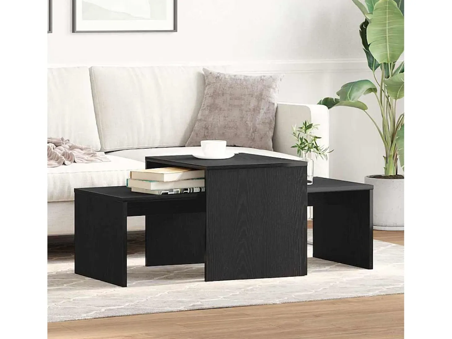 Mesas Nido Roble negro 100 x 48 x 40 cm Madera contrachapada