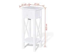 Mesita auxiliar con cajón blanca