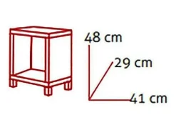 Mesita auxiliar kubox 1x1 acabado negro, 48 cm (alto) 41cm (ancho) 29 cm(fondo)