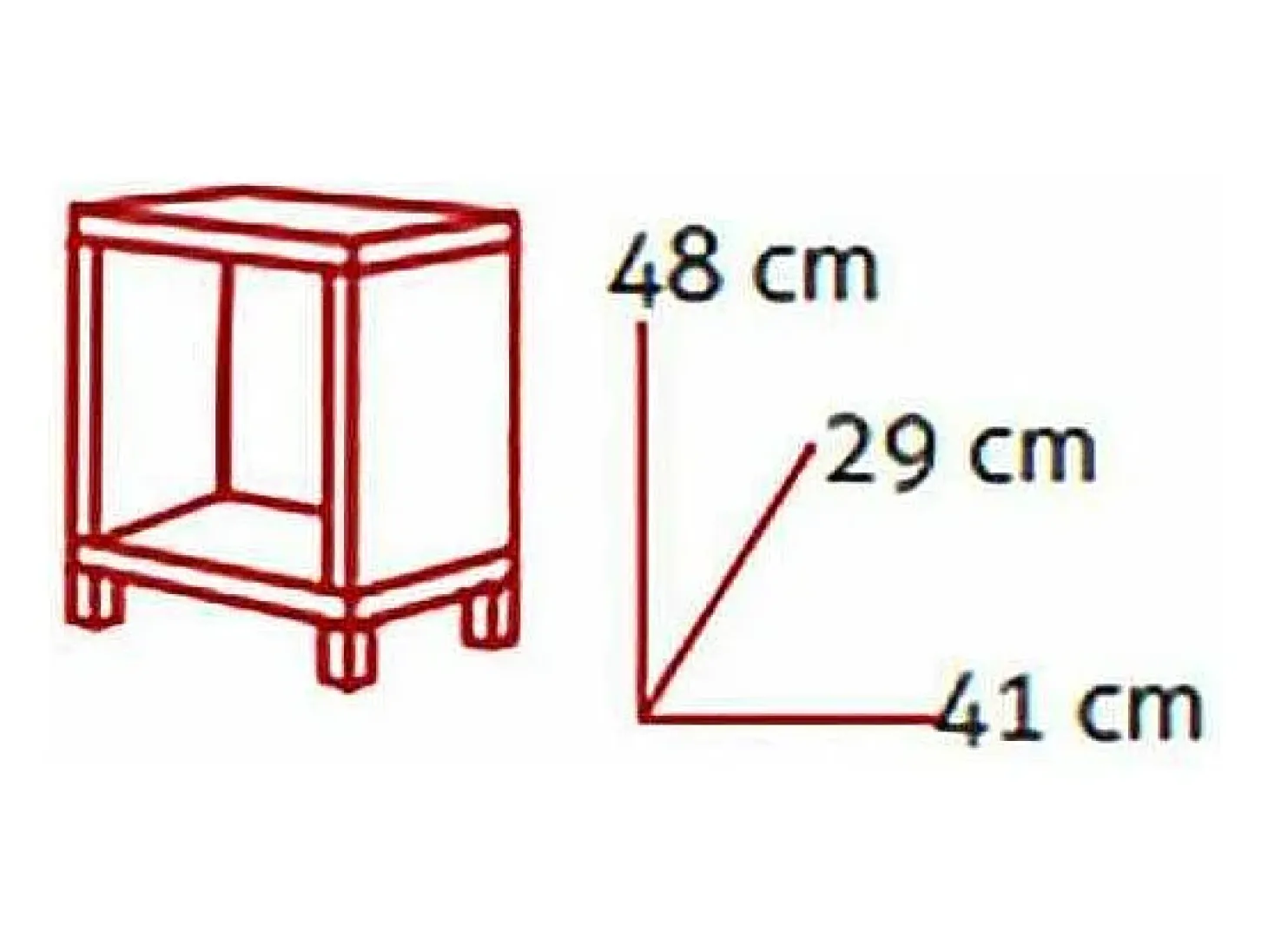 Mesita auxiliar kubox 1x1 acabado maple, 48 cm (alto) 41cm (ancho) 29 cm(fondo)