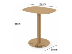 Mesita Auxiliar Salón, Metálica, Diseño Escandinavo, Funcional – color Arena - 51*49*38 cm – SKANDY