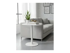 Mesita Auxiliar Salón, Metálica, Diseño Escandinavo, Funcional – Blanco - 51*49*38 cm – SKANDY