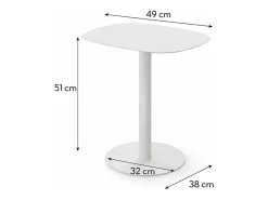 Mesita Auxiliar Salón, Metálica, Diseño Escandinavo, Funcional – Blanco - 51*49*38 cm – SKANDY