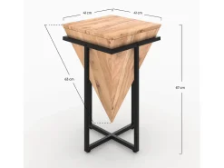 Mesita de madera de acacia y metal - Shanghai