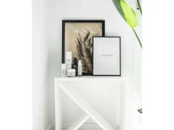 Mesita de madera maciza en tono blanco de 40x40cm - STOKE - DECOWOOD