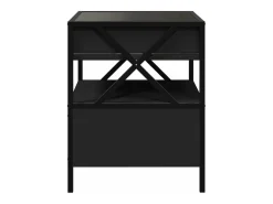 Mesita de noche con Infinity LED negra 40x40x51 cm